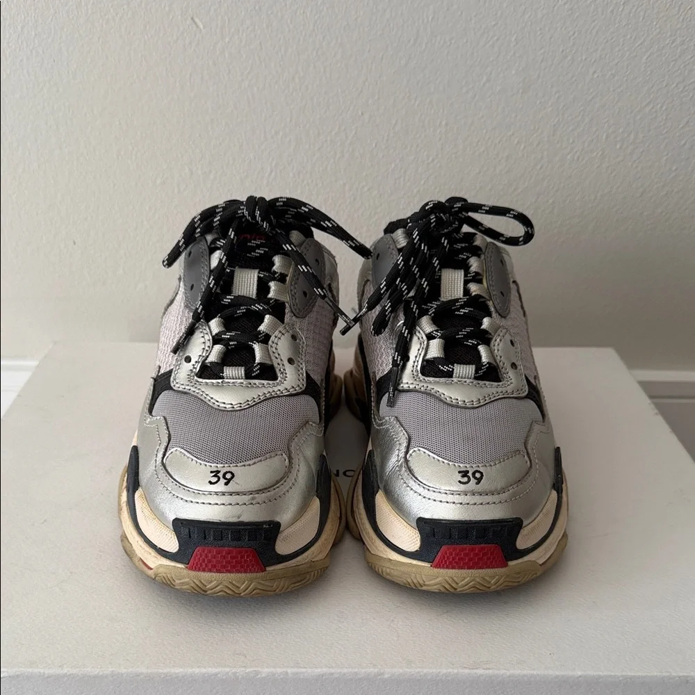 Balenciaga Wmns Triple S Sneaker 'Silver Black Red' - Picture 4 of 14